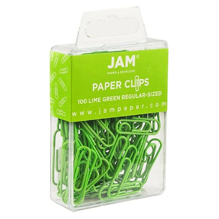 JAM PAPER Standard 1" Paper Clips, Lime Green, 1/Pack (2183624) 4 JAM PAPER Standard 1" Paper Clips, Lime Green, 1/Pack (2183624) - Image 2