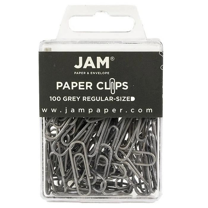 JAM Paper Small Paper Clips, Grey, 3 Packs Of 100 (21830626B) 4 JAM Paper Small Paper Clips, Grey, 3 Packs Of 100 (21830626B) - Image 2