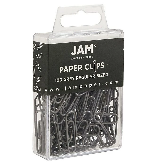 JAM Paper Small Paper Clips, Grey, 100/Pack (21830626) 4 JAM Paper Small Paper Clips, Grey, 100/Pack (21830626) - Image 2