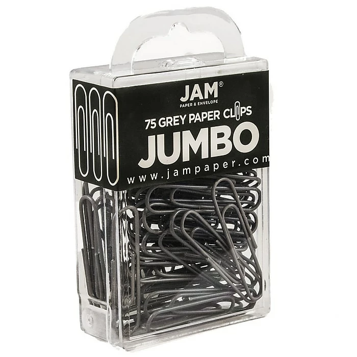 JAM Paper Jumbo Paper Clips, Grey, 75/Pack (21830628) 4 JAM Paper Jumbo Paper Clips, Grey, 75/Pack (21830628) - Image 2