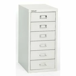 Bisley® 6 Drawer Steel Desktop Multidrawer Cabinet, White