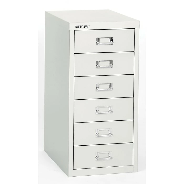 Bisley® 6 Drawer Steel Desktop Multidrawer Cabinet, White 3 Bisley® 6 Drawer Steel Desktop Multidrawer Cabinet, White