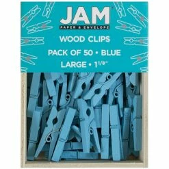 JAM Paper® Wood Clip Clothespins, Medium 1 1/8 Inch, Blue Clothes Pins, 2 Packs Of 50 (230726776A) 7 JAM Paper® Wood Clip Clothespins, Medium 1 1/8 Inch, Blue Clothes Pins, 2 Packs Of 50 (230726776A) -STAPLES Sales m005745146 sc7