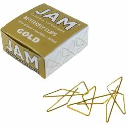JAM PAPER Butterfly Clips, Gold, 15/Pack (22116346)