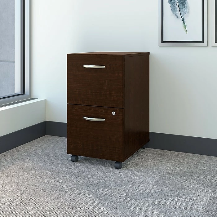 Bush Business Furniture Westfield 2 Drawer Mobile File Cabinet, Mocha Cherry (WC12952) 4 Bush Business Furniture Westfield 2 Drawer Mobile File Cabinet, Mocha Cherry (WC12952) - Image 2