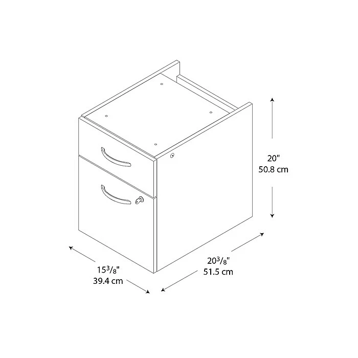 Bush Business Furniture Westfield 2 Drawer 3/4 Pedestal, Light Oak, Assembled (WC60390SU) 5 Bush Business Furniture Westfield 2 Drawer 3/4 Pedestal, Light Oak, Assembled (WC60390SU) - Image 3