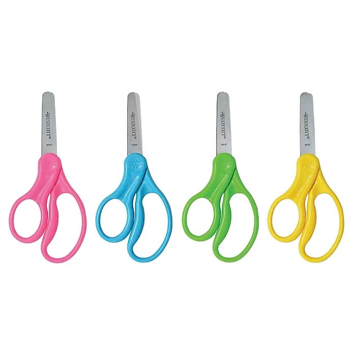 Westcott For Kids Lefty 5" Stainless Steel Kid's Scissors, Blunt Tip, Assorted Colors, 6/Bundle (ACM13594) 4 Westcott For Kids Lefty 5" Stainless Steel Kid's Scissors, Blunt Tip, Assorted Colors, 6/Bundle (ACM13594) - Image 2