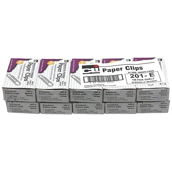Charles Leonard #1 Gem Paper Clips, 100/Box 4 Charles Leonard #1 Gem Paper Clips, 100/Box - Image 2