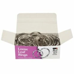 Charles Leonard, Loose Leaf Book Rings, 2" Capacity, Silver, 50/Box (CHLR59)
