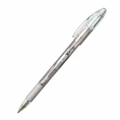 Pentel Sunburst Silver Metallic Pen, 0.8mm Metal Tip, Silver Bundle Of 12 (PENK908Z)