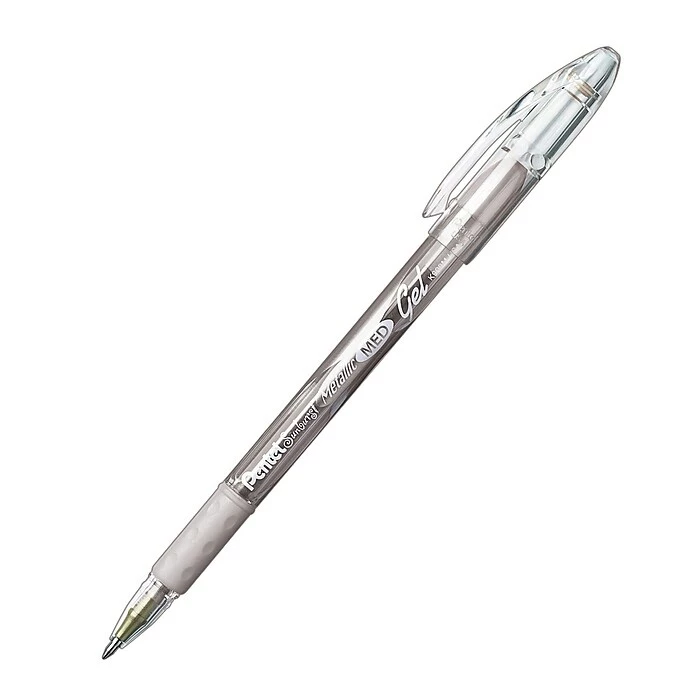 Pentel Sunburst Silver Metallic Pen, 0.8mm Metal Tip, Silver Bundle Of 12 (PENK908Z) 3 Pentel Sunburst Silver Metallic Pen, 0.8mm Metal Tip, Silver Bundle Of 12 (PENK908Z)