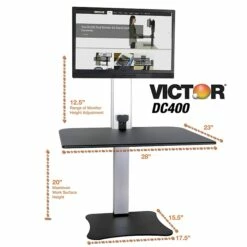 Victor Technology 28" W High Rise™ Electric Single Monitor Standing Desk, Laminate Wood (DC400) 11 Victor Technology 28" W High Rise™ Electric Single Monitor Standing Desk, Laminate Wood (DC400) -STAPLES Sales m007201958 sc7