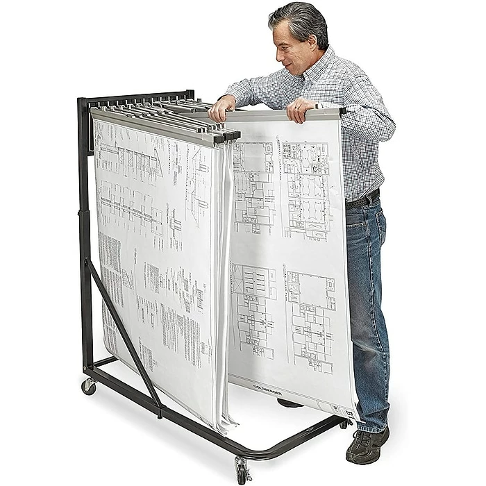 AdirOffice 12 Bracket Vertical File Rolling Stand For Blueprints, Black (613-BLK) 6 AdirOffice 12 Bracket Vertical File Rolling Stand For Blueprints, Black (613-BLK) - Image 4