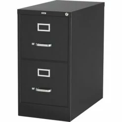 Front Page 31 25" Deep Vertical File Cabinet, Letter, 2-Drawer, Black