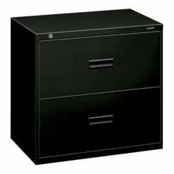 HON Lateral File, 2 Drawers, Molded Pull, 30"W, Black Finish (BSX432LP)