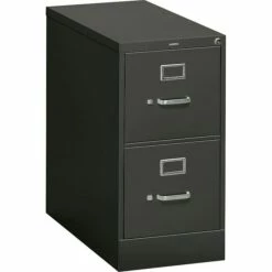 HON 310 Series Vertical File Cabinet, Letter, 2-Drawer, Charcoal, 26 1/2"D