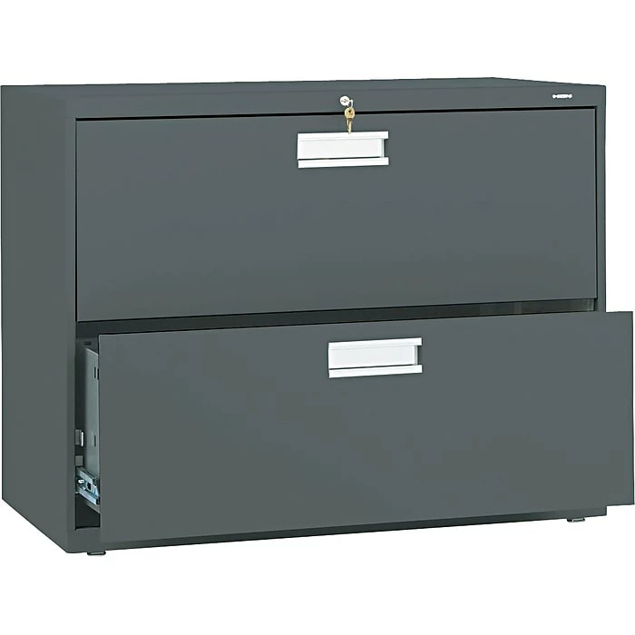 HON Brigade 600 Series Lateral File Cabinet, A4/Legal/Letter, 2-Drawer, Charcoal, 36"W 3 HON Brigade 600 Series Lateral File Cabinet, A4/Legal/Letter, 2-Drawer, Charcoal, 36"W