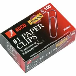 ACCO Premium #1 Paper Clips, #1, Silver 1,000/PK (ACC72360)