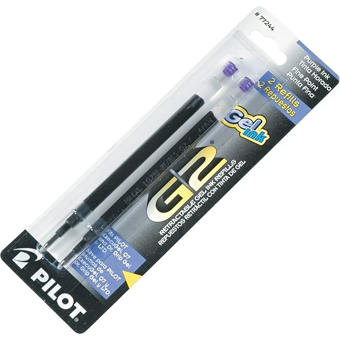 Pilot G2 Gel-Ink Pen Refill, Fine Tip, Purple Ink, 2/Pack (77244) 3 Pilot G2 Gel-Ink Pen Refill, Fine Tip, Purple Ink, 2/Pack (77244)