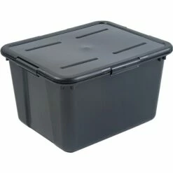 Advantus File Tote With Lid, Black 11"H X 19"W X 15 1/2"D