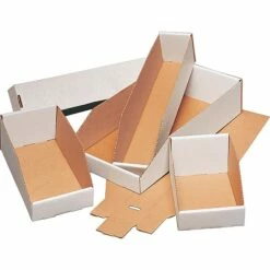 Open Top Bin Boxes, White, 50/Pack (BSBINMT624)