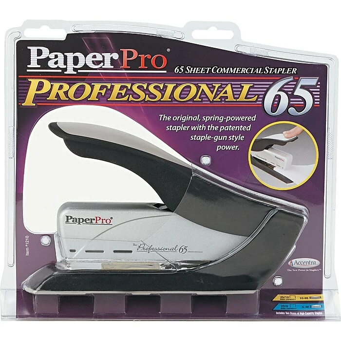 ACI PaperPro™ High Capacity Stapler, Fastening Capacity 65 Sheets, Black/Silver 4 ACI PaperPro™ High Capacity Stapler, Fastening Capacity 65 Sheets, Black/Silver - Image 2