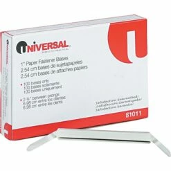 Universal Prong Base For Paper Fastener, 2 3/4" Center-to-Center, 1" Capacity, 100/Bx