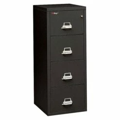 FireKing 2-Hour 4-Drawer Fire Resistant Vertical File Cabinet, Legal Size, Inside Delivery, Black