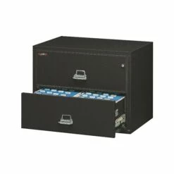 Fire King 1-Hour Fire Resistant Lateral File Cabinet, Letter/Legal, 2-Drawer, Black, 22 1/8"D, Truck To Loading Dock