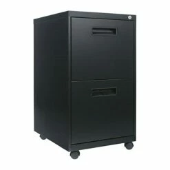 Alera® 2-Drawer Mobile Pedestal File Cabinet With Recessed Pulls, Black, Legal (PA542820BL)