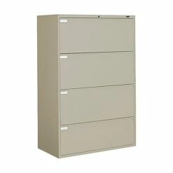 Global 9300P Series Business-Plus Lateral File Cabinet, Ltr/Lgl, 4-Drawer, Desert Putty, 18"D, 36"W