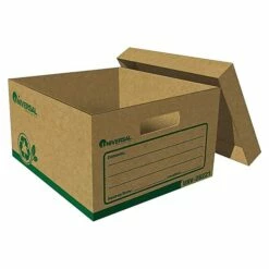 Universal Recycled Record Storage Boxes, Letter, 12" X 10" X 15", Kraft, 12/Ct