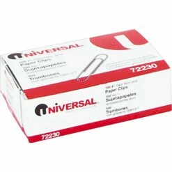 Universal Nonskid Finish Paper Clips, Silver, No. 1 Size, 100/Bx