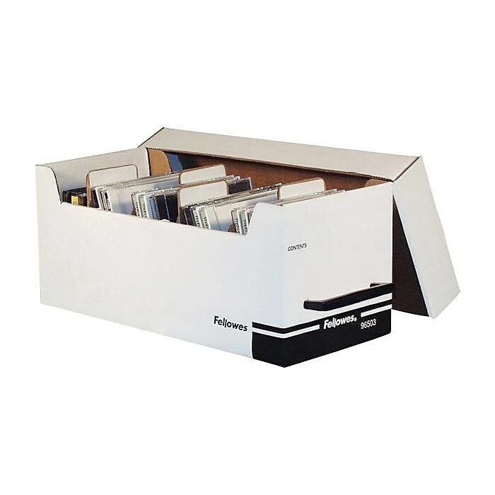 Fellowes Corrugated Paper Media File, White/Black (96503) 4 Fellowes Corrugated Paper Media File, White/Black (96503) - Image 2