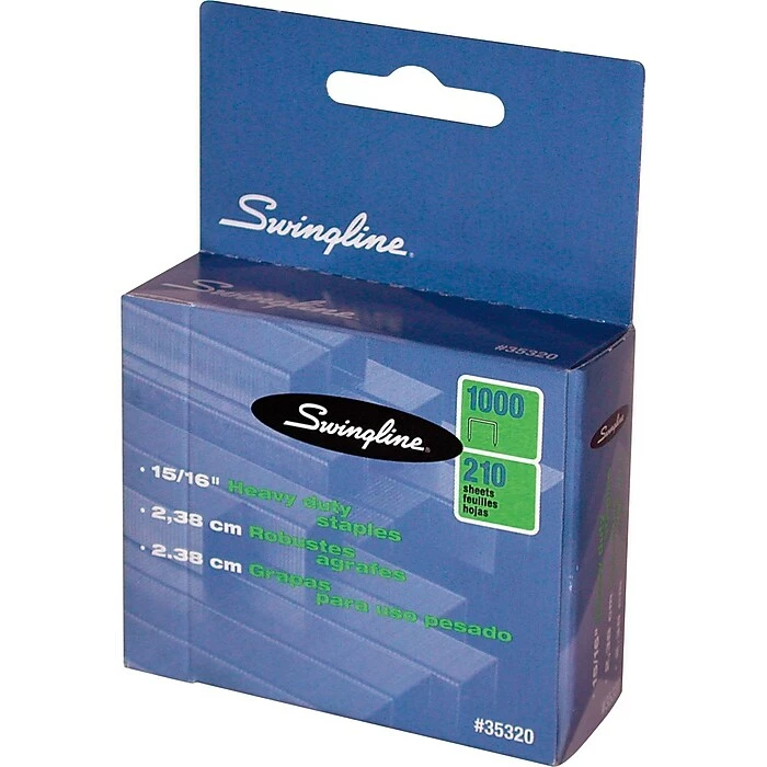 Swingline® Premium Heavy Duty Staples, 15/16" Length, 100/Per Strip, 1,000/Box (35320) 3 Swingline® Premium Heavy Duty Staples, 15/16" Length, 100/Per Strip, 1,000/Box (35320)