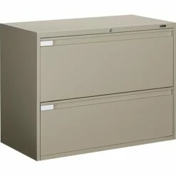 Global 9300P Series Business-Plus Lateral File Cabinet, Ltr/Lgl, 2-Drawer, Desert Putty, 18"D, 42"W