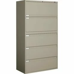 GIS Global 9300P Series Business Plus Lateral File Cabinet, Letter/Legal, 5-Drawer, Desert Putty, 18"D