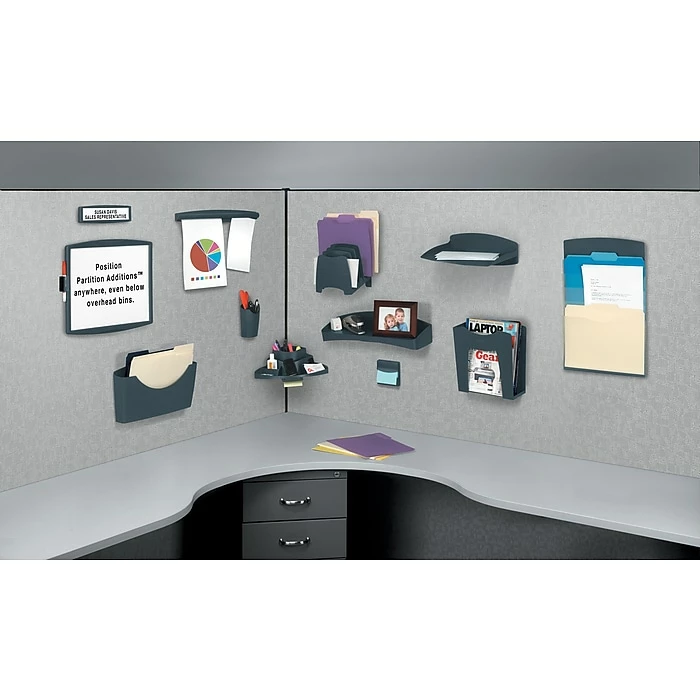 Fellowes Partition Additions™ Cubicle Clips, Dark Graphite, 4/Pack (75270) 4 Fellowes Partition Additions™ Cubicle Clips, Dark Graphite, 4/Pack (75270) - Image 2