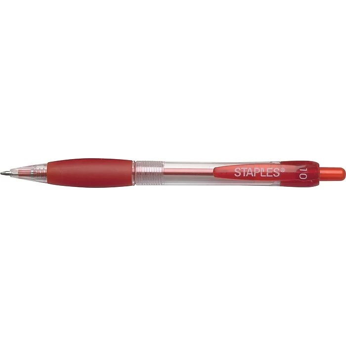 Staples® Retractable Ballpoint Pens, Medium Point, 1.0 Mm, Red Ink / Red Barrel, 144/CT 4 Staples® Retractable Ballpoint Pens, Medium Point, 1.0 Mm, Red Ink / Red Barrel, 144/CT - Image 2