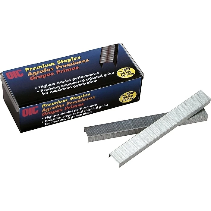 OIC® Premium Standard Staples, 1/4", 5,000/Box 3 OIC® Premium Standard Staples, 1/4", 5,000/Box