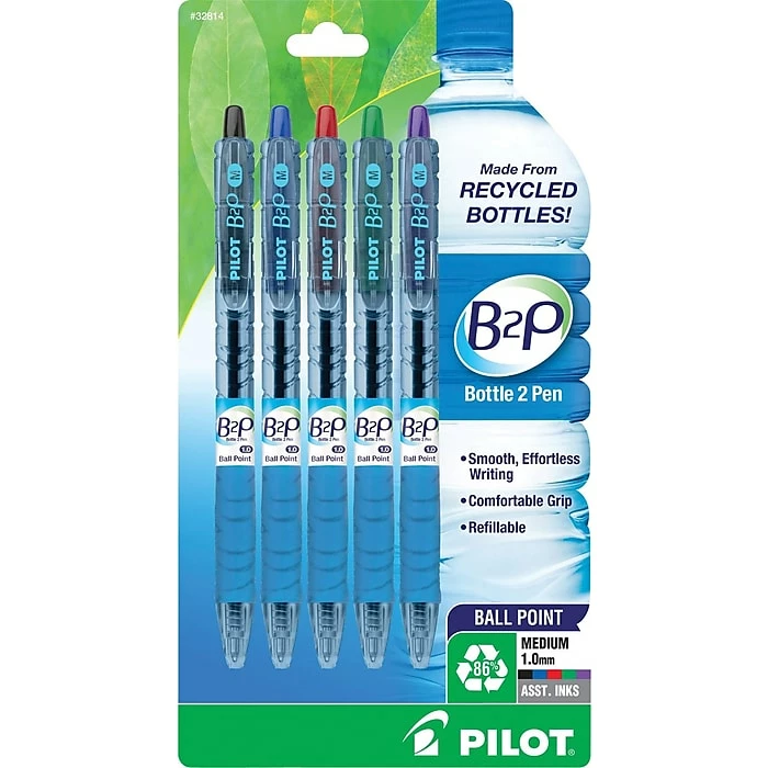 Pilot B2P Bottle 2 Pen Retractable Ballpoint Pens, Medium Point, Blue Ink, Dozen (34801) 14 Pilot B2P Bottle 2 Pen Retractable Ballpoint Pens, Medium Point, Blue Ink, Dozen (34801) - Image 12