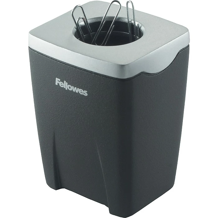 Fellowes® Office Suites™ Paper Clip Cup, Black/Silver, 3-1/4"H X 2-4/9"W X 2-1/5"D (8032801) 3 Fellowes® Office Suites™ Paper Clip Cup, Black/Silver, 3-1/4"H X 2-4/9"W X 2-1/5"D (8032801)