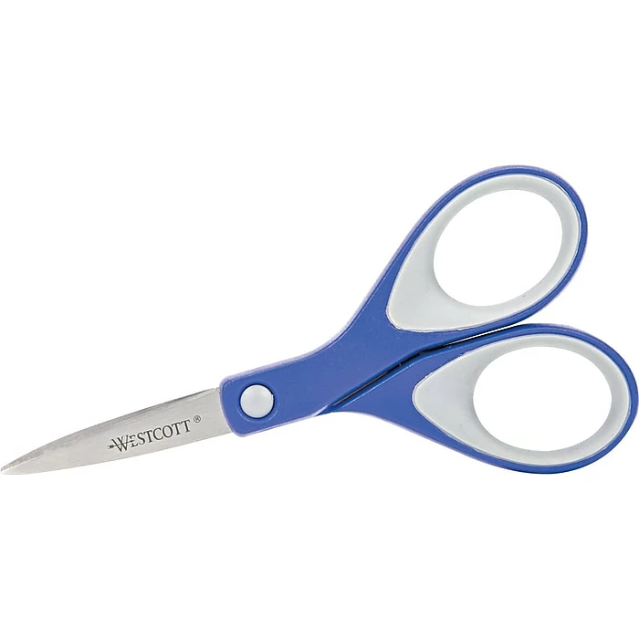 Westcott KleenEarth 6" Stainless Steel Standard Scissors, Pointed Tip, Blue/Gray (15552) 4 Westcott KleenEarth 6" Stainless Steel Standard Scissors, Pointed Tip, Blue/Gray (15552) - Image 2