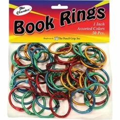 Pencil Grip Book Rings, Medium Capacity, Assorted Colors, 3/Bundle (TPG189)