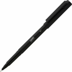 Staples® Rollerball Pens, Medium Point, 0.7 Mm, Black Ink / Black Barrel, 12/Pk