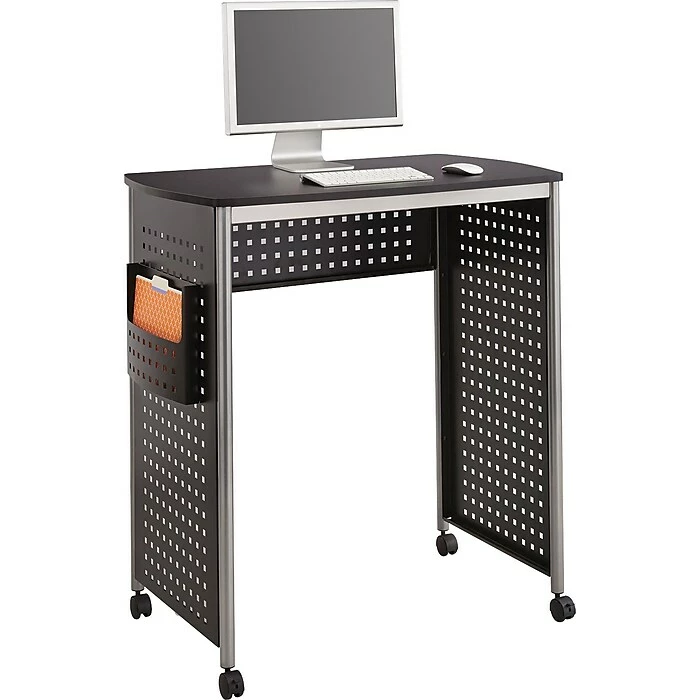 Safco® Scoot™ Stand-Up Workstation, Black/Silver, 41 3/4"H X 38 1/2"W X 23 1/4"D 3 Safco® Scoot™ Stand-Up Workstation, Black/Silver, 41 3/4"H X 38 1/2"W X 23 1/4"D