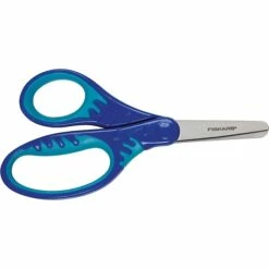 Fiskars SoftGrip 5" Steel Kids Scissors, Blunt Tip, Assorted Colors (9422)