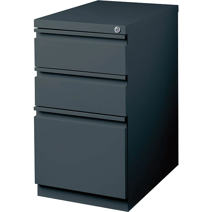Staples 3-Drawer Vertical File Cabinet, Mobile/Pedestal, Letter, Charcoal, 19.88"D (26816D) 4 Staples 3-Drawer Vertical File Cabinet, Mobile/Pedestal, Letter, Charcoal, 19.88"D (26816D) - Image 2