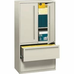 HON® 700 Series 2 Drawer Lateral File Cabinet W/Roll-Out & Posting Shelves, Light Grey, Letter/Legal, 36"W (HON785LSQ) 7 HON® 700 Series 2 Drawer Lateral File Cabinet W/Roll-Out & Posting Shelves, Light Grey, Letter/Legal, 36"W (HON785LSQ) -STAPLES Sales s0836101 sc7