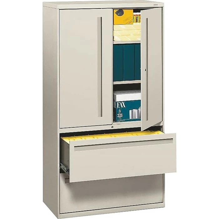 HON® 700 Series 2 Drawer Lateral File Cabinet W/Roll-Out & Posting Shelves, Light Grey, Letter/Legal, 36"W (HON785LSQ) 4 HON® 700 Series 2 Drawer Lateral File Cabinet W/Roll-Out & Posting Shelves, Light Grey, Letter/Legal, 36"W (HON785LSQ) - Image 2